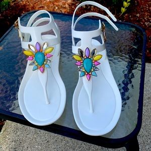 White sandals